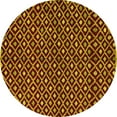 thumbnail image 1 of Ahgly Company Machine Washable Indoor Round Abstract Yellow Modern Area Rugs, 6' Round, 1 of 4