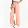 thumbnail image 6 of nerohusy Girls' Uniform Wide Leg Pants Button Straight Fit School Dress Pants Casual Flat Front Stretch Preppy Pants with Pockets Pink,12-13Years, 6 of 7