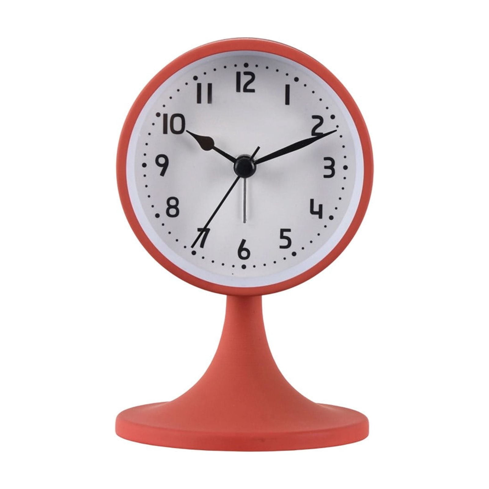 Minimalist Nordic Style Round Table Clock With Pedestal Base Silent Quartz, Analog Desk Clock For Bedroom Living Room Office Home Decoration, Silent Non Ticking Tabletop Clock For Home Office