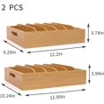 thumbnail image 2 of Bamboo Lid Holder Food Container, Kitchen Organizer with 5 Adjustable Dividers, Cabinet Organizer for Food, Kitchen Gadget, Container Lids (2pcs), 2 of 5