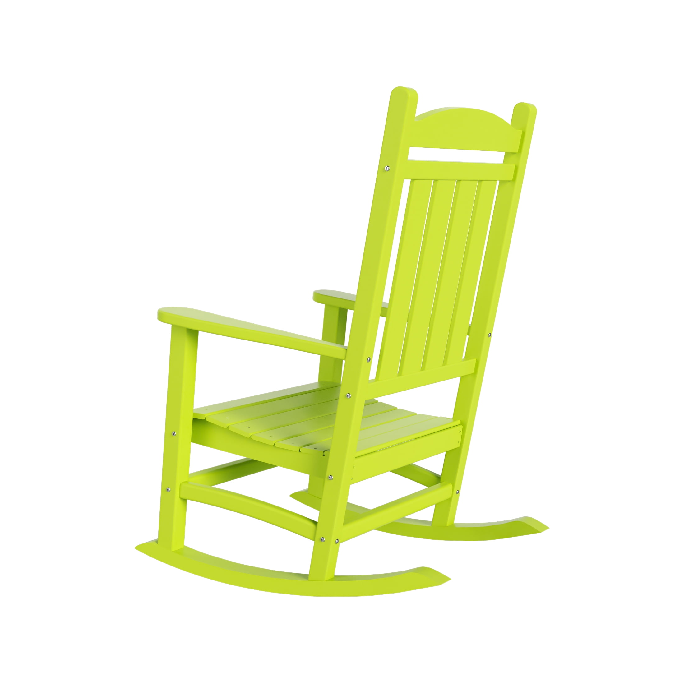 GARDEN Set of 2 Classic Plastic Adirondack Porch Rocking Chairs, Lime
