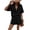 Black, variant on JULMCOMO Two Piece Sets for Women Deep V Neck Loose Fit Button Down Shirts Short Sleeve Wide Leg Summer Travel Lounge Sets Sky Blue M