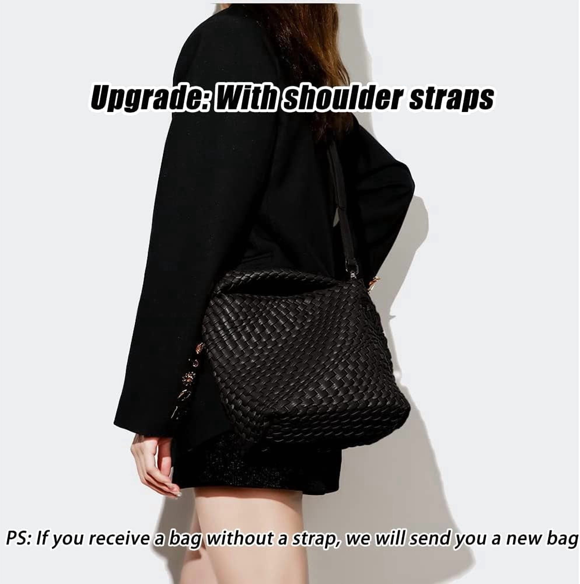 CAILDANL Woven Leather Bags for Women Knoted Women Handbag Designer Shoulder Bucket Purse Handmade Fashion Tote Hobo Bag Small
