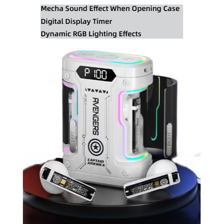 Anime Mechanical Lift Pod Style Bluetooth Earbuds New True Wireless Semi-In Ear Noise Cancelling Gaming Headset for Men