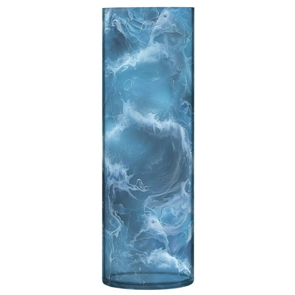 Clear Flower Vase Centerpieces Plastic Cylindrical Vases Home Wedding Decor 4"x12" Ocean Wavea