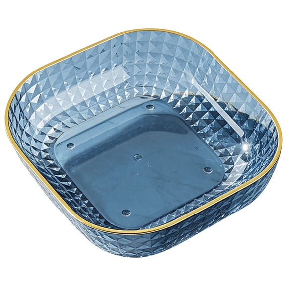 Plastic Snack Serving Bowl with Gold Rim, Decorative Dessert Nut Tray, Lightweight Serving Plate for Candy, Snacks, Fruit, Tabletop, Home Kitchen, Party Display(Style A)