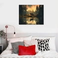 thumbnail image 4 of JEUXUS Wolf Modern Canvas Painting Wall Art The Picture for Home Decoration Wolf Pine Trees Forest Animal Print On Canvas Giclee Artwork for Wall Decor 20x16in, 4 of 4