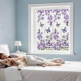 thumbnail image 3 of Purple Flowers Window Privacy Film, Butterfly Spring Floral Watercolor Farmhouse Static Cling UV Sun Blocking Heat Control Window Tint Day and Night, Non-Adhesive One Way Privacy Cover 17.7''x39.3'', 3 of 7
