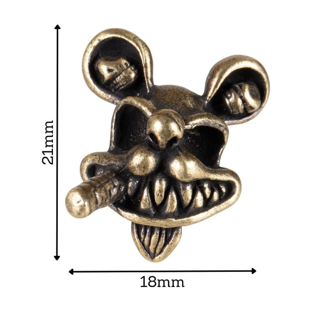 Paracord Planet Smoking Rat Skull Bead – Cartoon Style Beads for Paracord Projects – Personalize Bracelets, Necklaces, Lanyards, and More!
