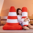 thumbnail image 3 of Almohada de peluche con forma de cono de carretera, simulación de cono de tráfico, juguete de carretera, cono de construcción, señal, cojín, muñeco de juego, juguetes, 3 of 5