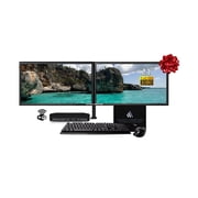 HP ProDesk Mini Desktop Bundle Intel Core i5-10500T 2.3GHz, 16GB DDR4, 512GB SSD, WiFi, Windows 11 Pro Dual Monitor 21" LCD with OC Keyboard and Mouse