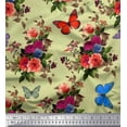 thumbnail image 1 of Soimoi Rayon Fabric Leaves, & Peony Floral Decor Fabric Printed Yard 42 Inch Wide, 1 of 3