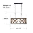 thumbnail image 4 of TOMIYA Wood Rustic Farmhouse Chandelier, 4-Light Dining Room Rectangle Kitchen Island Light Fixture, 4 of 5