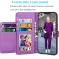 thumbnail image 3 of Tiflook For iPhone 13 Pro (6.1 inch) 2021 Wallet Case, Luxury PU Leather ID Cash Credit Card Holder Slots [Kickstand Feature] [Wrist Strap] Carrying Flip Cover [Purple], 3 of 7
