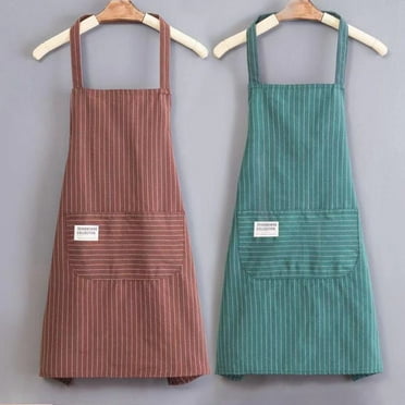 TELOLY Kitchen Cooking Aprons, Adjustable Bib Soft Chef Apron with Pockets for Men Women (Stripes)