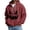 Brick Red, variant on Halloween Hoodies for Men Long Sleeve Loose Casual Funny Pumpkin Face Print Waffle Sweatshirt Zip Up Jacket with Pockets