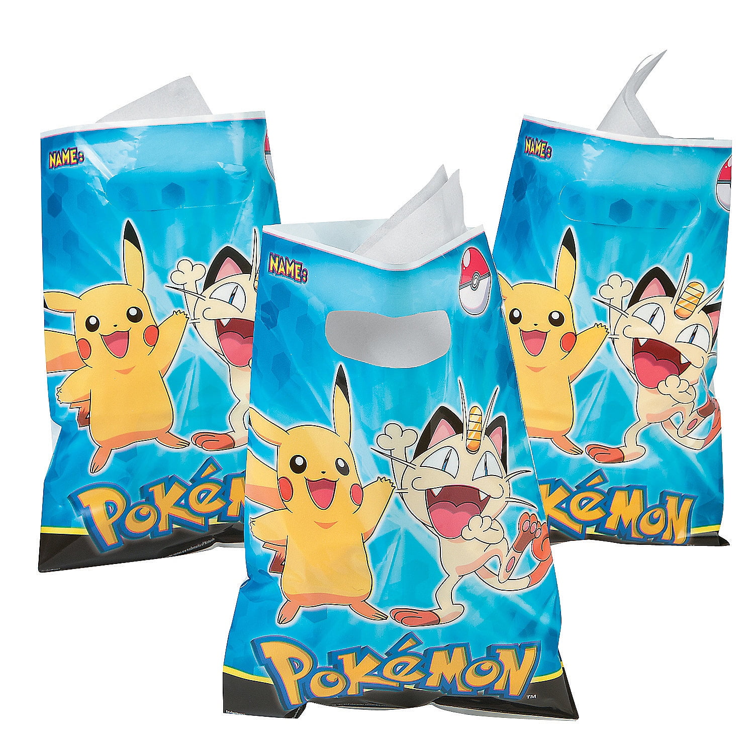 Pikachu & Friends Treat Bags (8Pc) - Party Supplies - 8 Pieces ...