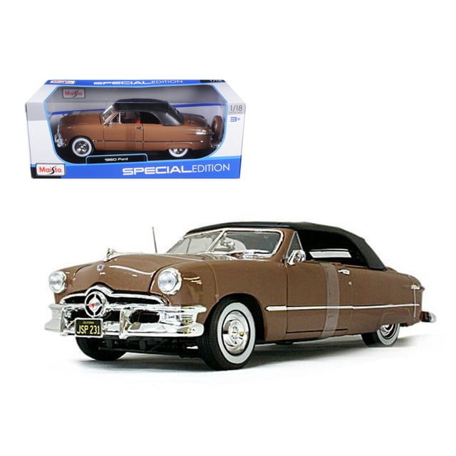 Maisto 1950 Ford Convertible Soft Top Brown/Bronze 1/18 Diecast Model Car