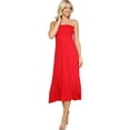 thumbnail image 3 of Doublju Women's High Waist Flared Maxi Skirt or Tube Top Dress with Plus Size, 3 of 4