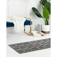 thumbnail image 2 of Unique Loom 3146500 2 x 13 ft. Geometric Trellis Frieze Runner Rug, Dark Gray, 2 of 2