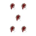 thumbnail image 1 of Minnieouse Vintage Women Plume Fascinator Mesh Velo Diadema Accesorios para peinados Flor Headwear para fiesta Negro + rojo Type2 NO2, 1 of 6