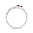 thumbnail image 2 of ANGARA Natural Criss Cross Pear Shaped Ruby Ring with Diamond Accents in 14K White Gold for Women (Size-6x4mm) | July Birthstone, Birthday, Anniversary, Jewelry Gift for Women | Natural Ruby Ring, 2 of 8