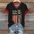 thumbnail image 2 of MEICHEN Women's America 250th Anniversary Short Sleeve V Neck T Shirt Summer 1776-2026 Blouse Top Patriotic Graphic Tee, 2 of 7