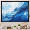 thumbnail image 2 of Designart "Emotional Waves of Blue Tachisme IV" Extra Large Abstract Framed Wall Art - Transitional Blue Tachisme Hallway Framed Wall Art Decor, 2 of 7