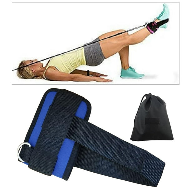 Correa de tobillo para máquina de cable, 1 par ajustable de extensiones de soporte transpirables para ejercicio, accesorios de gimnasio para glúteos , azul Baoblaze Correa de tobillo de gimnasio
