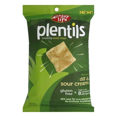 Enjoy Life Dill & Sour Cream Lentil Chips Plentils, 4 OZ (Pack of