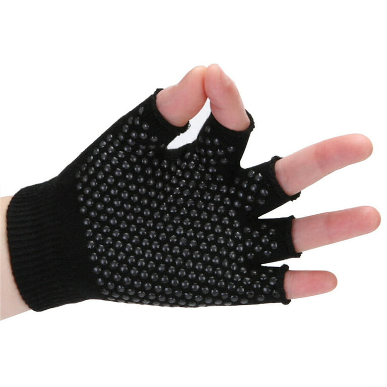 Hanas Yoga Gloves 2 Packs of Non Slip Fingerless Yoga Gloves