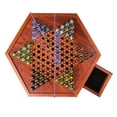 thumbnail image 2 of BESTSKY 2026 New Portable Chinese Checkers Board Game with Marbles Wooden Board Game Hex Chinese Checkers Family Game Set Drawer Storage, 2 of 7