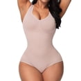 thumbnail image 5 of SWSMCLT Women's Full Body Shaper Shapewear Bodysuit Slim Thigh Slimmer Seamless Pad Padded Tummy Control Waist Trainer Tops Firm Compression Garment Nude Medium, 5 of 5