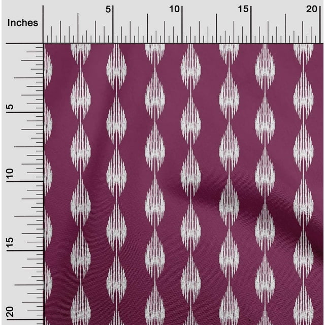 oneOone Tissu en Coton à Rayures Ikat Imprimé au Mètre 56 Pouces de Large