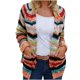 thumbnail image 2 of Chaqueta y abrigo informal de manga larga sin capucha para mujer, chaqueta fina informal a rayas de colores, cárdigan, suéter, chaqueta de poliéster para mujer, 2 of 6