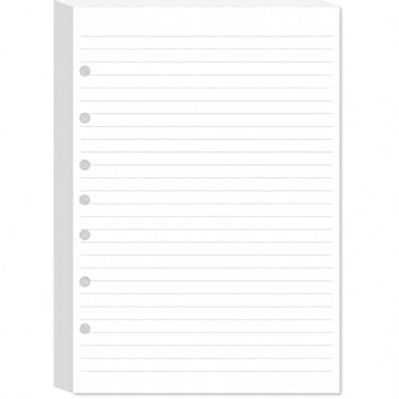 7-Hole Lined Filler Paper Pack of 100 Sheets for Mini Binders College Ruled 5-1/2" x 8-1/2" White