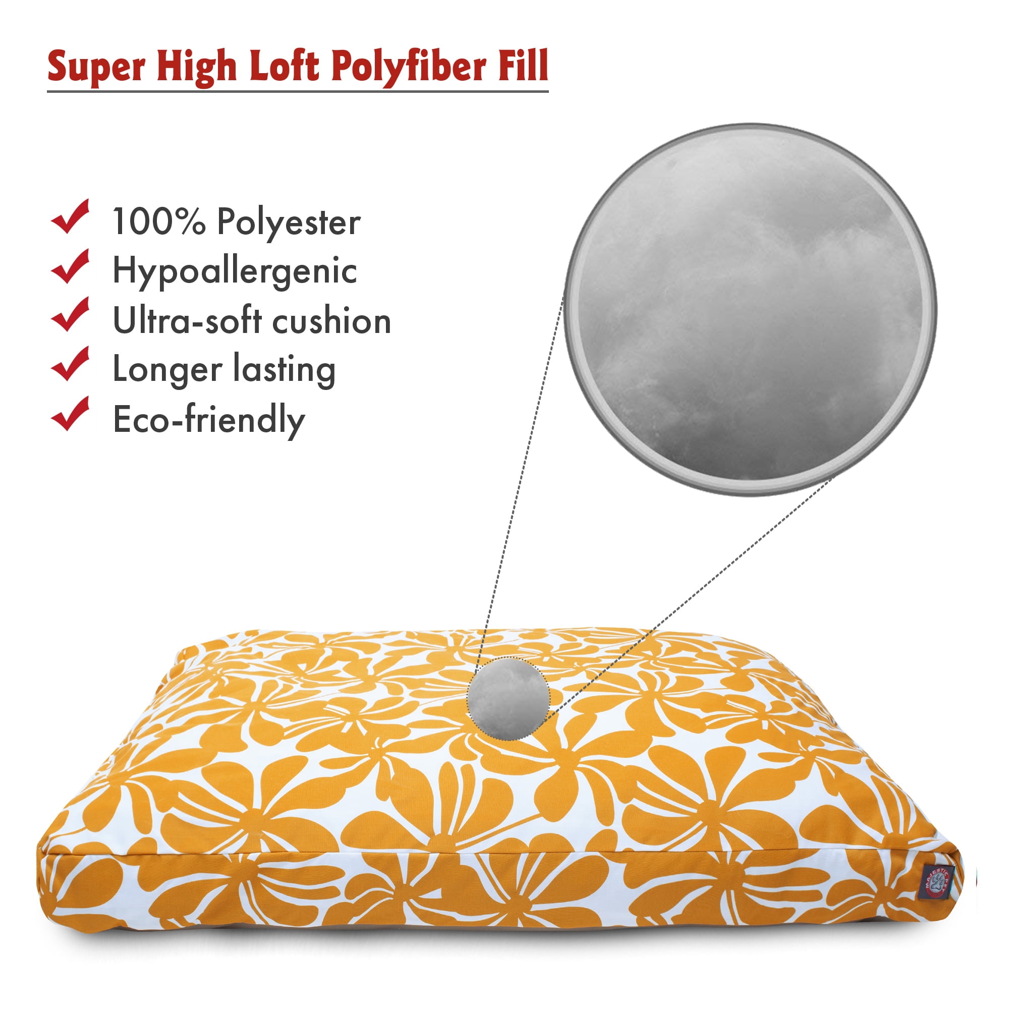 Majestic Pet | Plantation Rectangle Pet Bed For Dogs, Removable Cover, Yellow, Extra Large