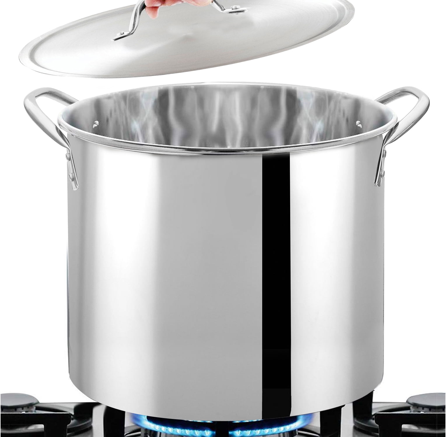 FRESHAIR™ 8 QT. STAINLESS STEEL STOCK POT, TIME-AND-ENERGY SAVING