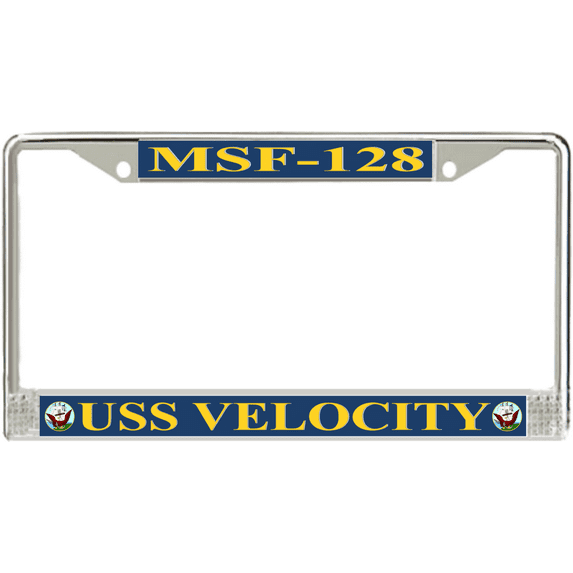 USS Velocity MSF-128 License Plate Frame
