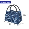 thumbnail image 2 of Yiaed Blue Bus Print Lunch box lunch bag Portable Insulated Lunch Box for Women Men Cooler Tote Bag with Front Pocket for Work Picnic Travel, 2 of 6