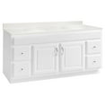 thumbnail image 2 of Design House Concord Vanity in White with Ivory Swirl Cultured Marble Top, Fully Assembled, 61-inch, 2 of 15