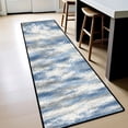 thumbnail image 4 of Blue Grey Horizontal Cloud Hallway Runner Rug, 60x18 Inches Modern Tie-Dye Long Floor Mat, Non-Slip Washable Contemporary Art Rug for Entryway Kitchen, 4 of 9