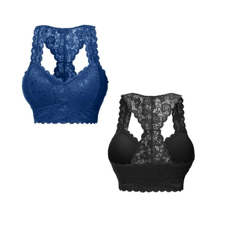 YEJIMAN Women Plus Size Vest Crop Wire Bra Lingerie Sexy V Neck Underwear Lingerie S 3XL Pack of 2  Blue Cotton Underwear For Women  Nylon Spandex Women Underwear Cotton