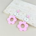 thumbnail image 2 of 60s 70s Vintage Daisy Flower Floral Drop Dangle Earring for Women Bohemian Retro Resin Acrylic Petal Statement Earring Lovely Jewelry Birthday Gift, 2 of 4