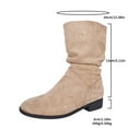 thumbnail image 6 of Viluyesy Womens Mid-Calf Slouch Boots, Pull-On Low Heels Comfortable Fall Winter Suede Boots Khaki US7, 6 of 9
