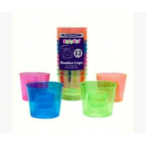 North West Enterprises NWEN490 4 oz Bomber Cups Assorted Neon Hard Plastic 12 ct