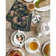 thumbnail image 4 of Black Flowers Kitchen Dish Towels for Drying Dishes Set of 2, Spring Floral Elegant Pastoral Vintage Waffle Weave Microfiber Hand Tea Bathroom Towels Quick Dry & Absorbent Towel 15.7x23.6, 4 of 7