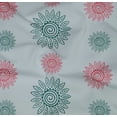 thumbnail image 4 of oneOone Organic Cotton Poplin Twill Fabric Spiral & Floral Block Decor Fabric Printed BTY 42 Inch Wide, 4 of 4