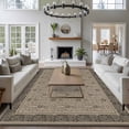 thumbnail image 3 of Large Area Rugs for Living Room Bedroom, Beige Boho 6'x9' Rug Washable Carpet Runner Indoor Outdoor, Vintage Floral Abstract Art Ethic Tribe Non Slip Floor Mats Rug for Kitchen, Playroom, 3 of 8