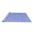 thumbnail image 2 of Ahgly Company Machine Washable Indoor Square Abstract Blue Contemporary Area Rugs, 5' Square, 2 of 4